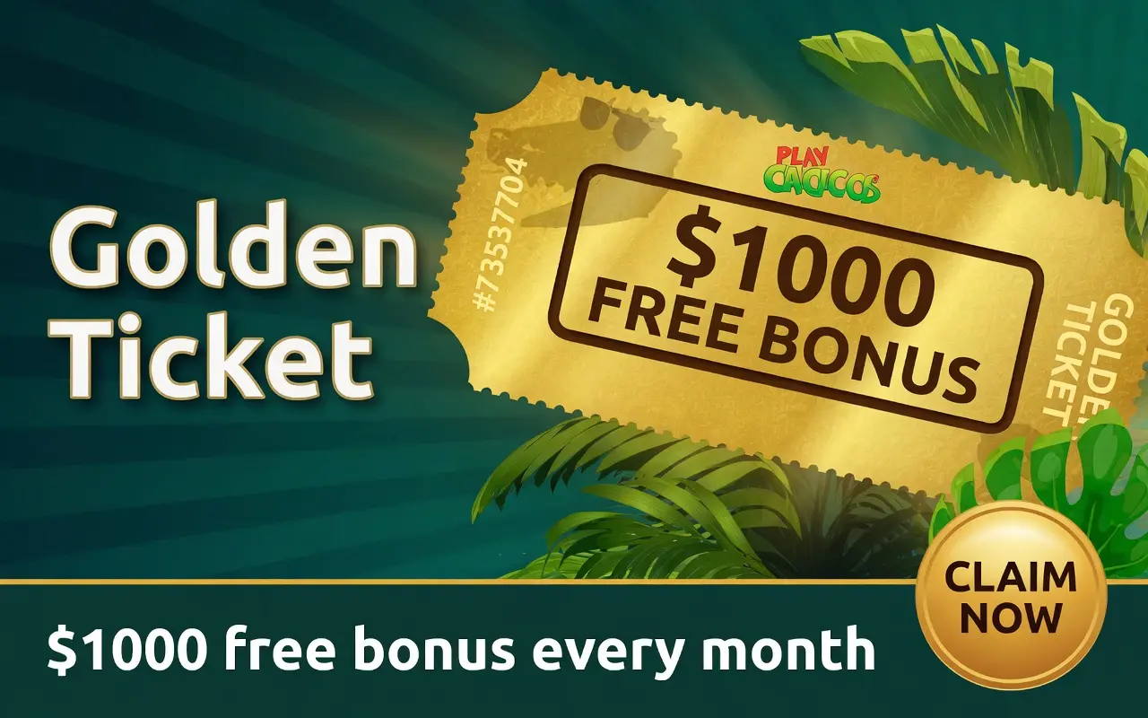 PlayCroco golden ticket monthly bonus promo